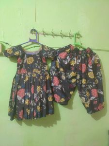 Floral Print Girls&#39; Outfit
