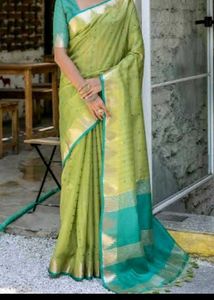 Elegant Green & Gold Saree