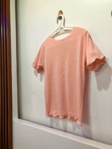 Korean Peach Pink Ruffle Top