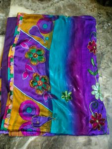 Floral Print  chanderi Silk.