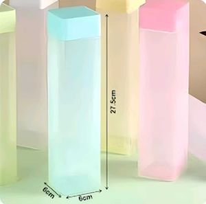 Frosty Plastic Square Water Bottle (Pack Of 6)