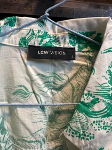 LCW Green Cotton Shirt Dress – Size L