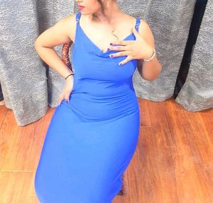 Elegant Blue Maxi Dress fully stretchable
