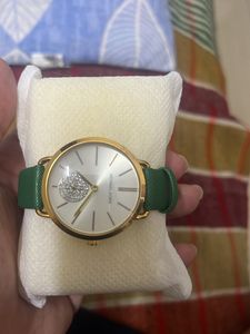Female Watch With Green Strap