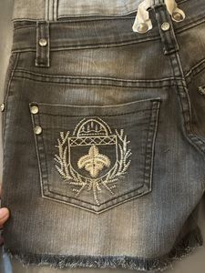 Grey Denim Shorts For Women