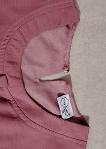 Dusty Rose Short Sleeve Peplum Tunic Top