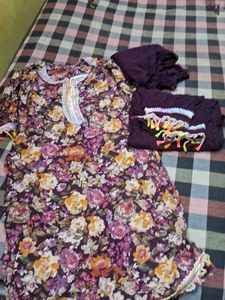 Floral Print Kurti Set