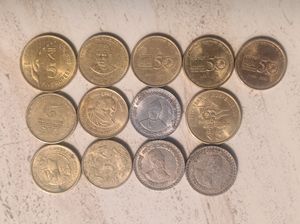 5 Rupee Indian Coins Collectables 14 Pieces
