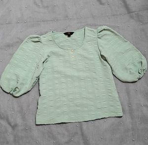 Baloon Sleeves Sea Green Top