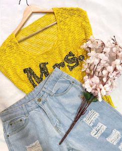 Pinterest Yellow Knit Top - &#39;Mrs&#39; Detail D
