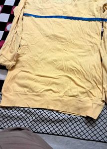 Yellow   Pure  Cotton  Top Full Sleeve
