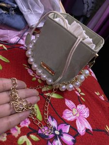 Square Potli Bag Pearl Beads Chain