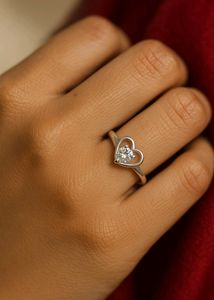 Heart Shaped Silver Ring