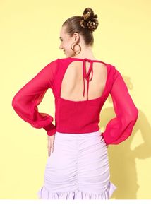 Fuschia Hollaback Cutout Top
