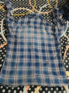 Blue Plaid Button-Down Shirt