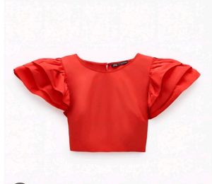 Zara Red Crop Top
