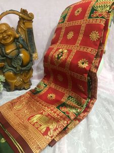 Elegant Red Banarasi Saree