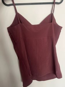 Maroon Camisole Top with Lace Detailing XS