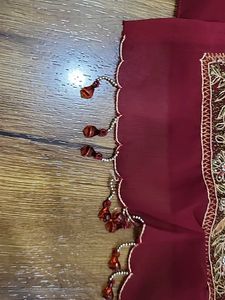 chiffon Maroon Saree