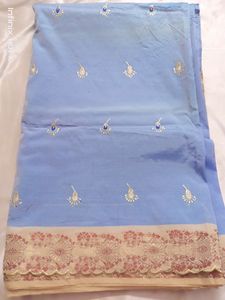 Embroidery Work Silk Saree With Blouse