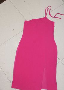 Pink One Shoulder Bodycon Mini Dress