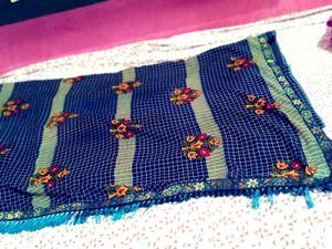 Blue Floral Saree