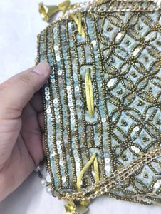 Sequin Beaded Drawstring Pouch