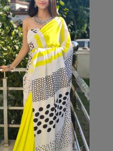 Quirky Neon Green Saree