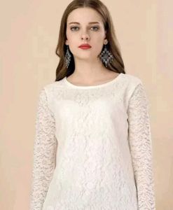 Elegant White Lace Kurti