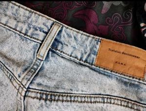 Zara Wide Leg Distressed Jeans