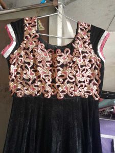 Elegant Black Embroidered Anarkali