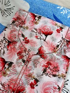 Floral Dress Material ith Mini Stone Work