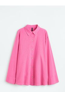Pink h&m Long Linen Sleeve Shirt