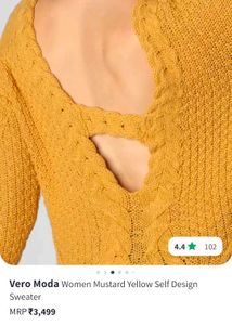 Vero Moda Mustard Yellow Knit Sweater
