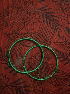 Green Thread Bangles (Set of 2)