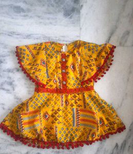Cute Yellow Pom-Pom Dress