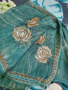 Saree Of Polycotton With All Work Done