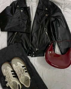 black leather jacket for women