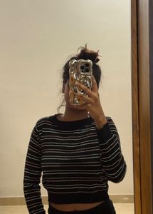 Striped Cropped Sweater