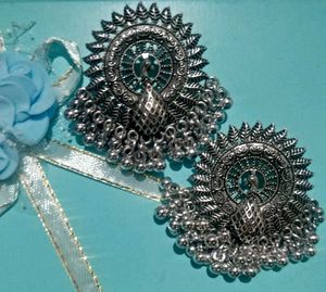 Peackcock STUD big Earrings