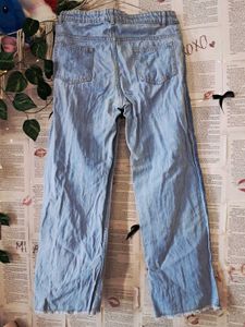 Two-Tone Wide Leg Jeans
