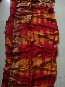 Aesthetic Red Yellow Printed Dupatta