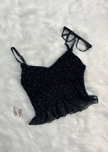 RED ROSE PATTERN TOP