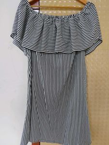 Striped Off-the-Shoulder Dress
