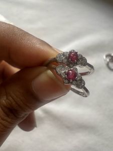 silver Toe Style Ring With Pink Stone