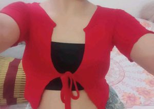 Red Cute Tie Top
