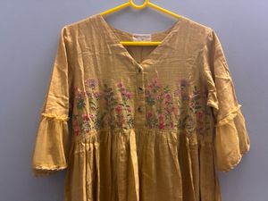 Embroidered Tiered Dress