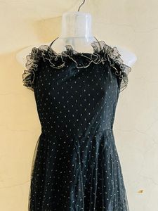 Korean Designer Flared Black One Piece
