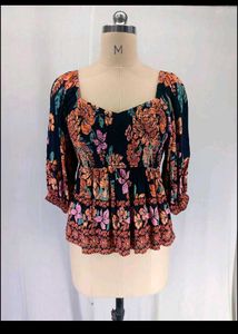 New Cute Smoking Floral Top