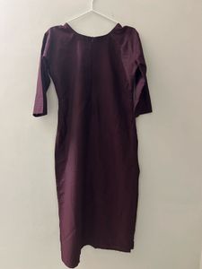 Brown hand work Kurti with bhandhini duppata
